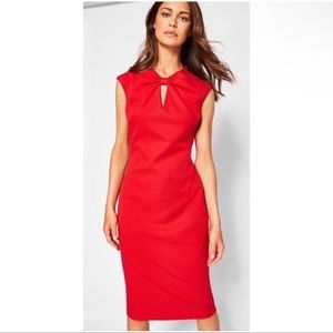 Ted Baker London Kezzia Red Bow Neck Bodycon Dress Size Small